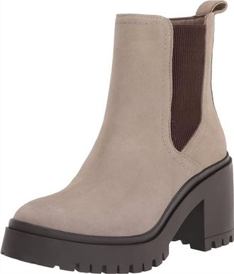 Blondo Womens Raquel Chelsea Boot In Light Grey Cow Suede/textile