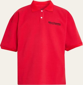 Willy Chavarria Mens Football Structured Cotton Polo Shirt