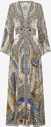 Camilla Langes bedrucktes Kleid aus Seide Kimono Sleeve Make Me Your Mosaic