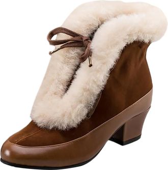 Generic 2025 Fashionable Womens Ankle Boots Large Size Comfortable Warm Winter Short Boots For Ladies Footwear (Brown, 6.5)