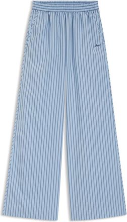 BOSS Cotton-poplin trousers with vertical stripe