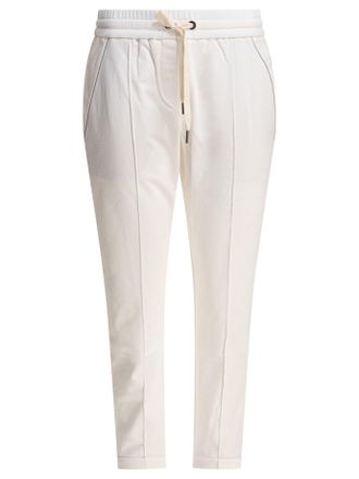 Brunello Cucinelli Brunello Cucinelli Womens Cotton Drawstring Trousers - Ivory - Size Medium