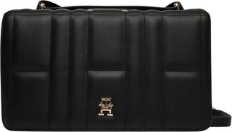 Tommy Hilfiger Tassen, Dames, Zwart, ONE Size, Monogram Gewatteerde Crossbodytas