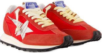 Golden Goose Womens Running Marathon Sneakers - Golden Goose Deluxe Brand Leather Red Calfskin Shoes