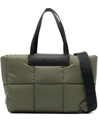 VeeCollective logo-print tote bag - women - Recycled Nylon - One Size - Green