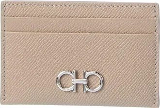 Ferragamo Ferragamo Gancini Leather Card Holder