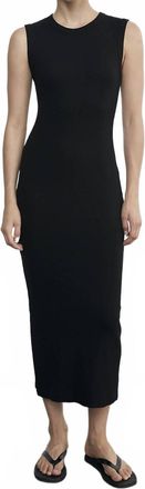 Enza Costa Textured Rib Sleeveless Maxi Dress In Black