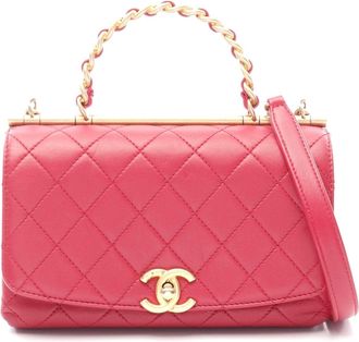 Chanel Matelasse Top Handle Magenta Lambskin Handbag