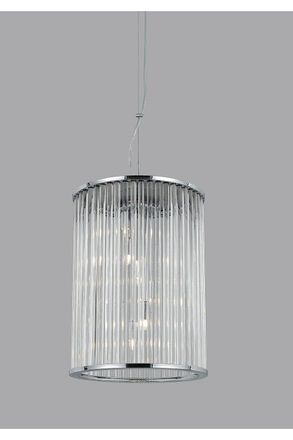 Netlighting Oklahoma 6 Light Chrome Lanterns Pendant Ceiling Light in Grey