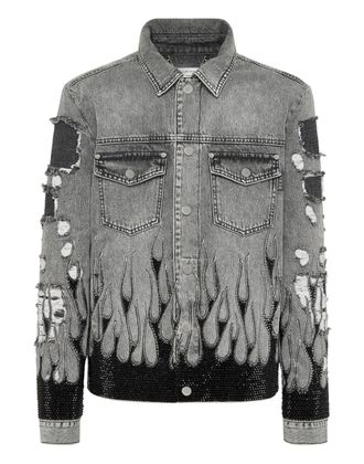 Philipp Plein Denim Jack Flame
