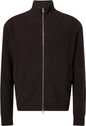 Song for the Mute Zip Up Funnel Cardigan - Heren - Vesten - Bruin - M - Truien & Vesten