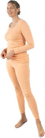 Leveret Womens Cotton Solid Matching Family Pajamas in Peach at Nordstrom, Size Medium