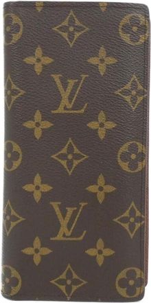 Louis Vuitton Marron Coated Canvas Long Wallet (Bi-Fold) (Pre-Owned)