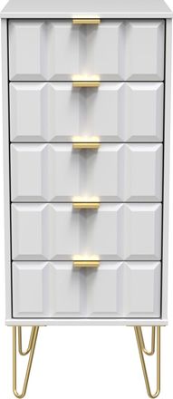 Welcome Furniture Hanover Ready Assembled 5 Drawer Tallboy in White Matt - Welcome Furniture | TJ Hughes