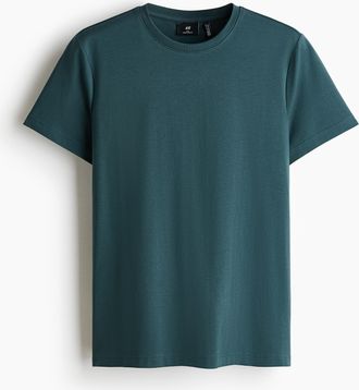 H&M COOLMAX T-Shirt Slim Fit - Dunkles Blaugr&uuml;n