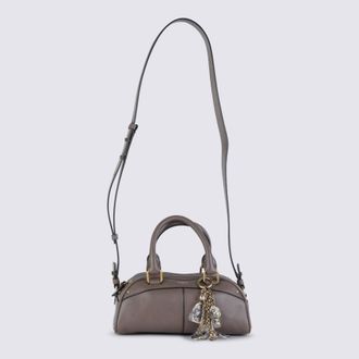Chlo&eacute; Grey Leather Chloe Bowling Top Handle Bag