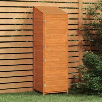 Berkfield Home Garden Shed Brown 55x52x174.5 cm Solid Wood Fir