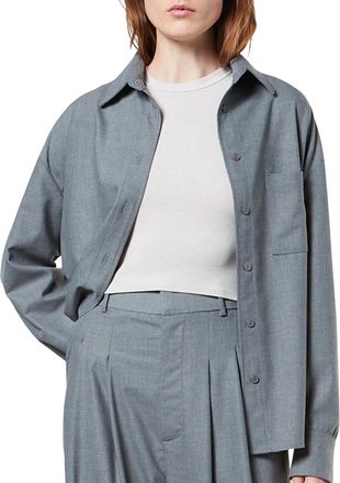 Enza Costa Oversized Shirt In Light Grey