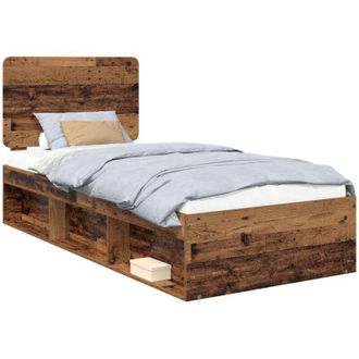 vidaXL Estructura De Cama Con Cabecera Madera Vieja 75 X 190 Cm Vidaxl