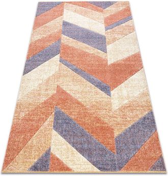 RugsX Rugsx - Alfombra Feel 5673/17931 Espina De Pescado Beige/terracota/violet Multicolour 80x150 Cm