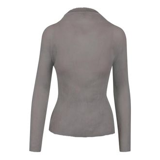 Issey Miyake Dames, Blouses & Shirts, Grijs, Maat: M