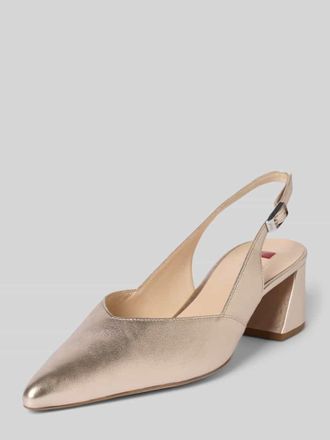 H&ouml;gl Pumps aus echtem Leder mit offener Ferse in Rose Gold, Gr&ouml;&szlig;e 36