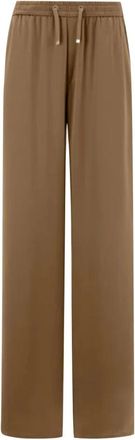 Herno Broeken, Dames, Bruin, M, Polyester, Casual Satin Broeken