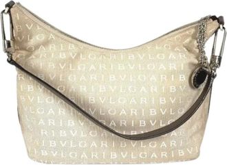 Bulgari Pre-owned Shoulder Bags, female, Beige, Size: ONE SIZE Pre-owned Canvas Shoulder Bag