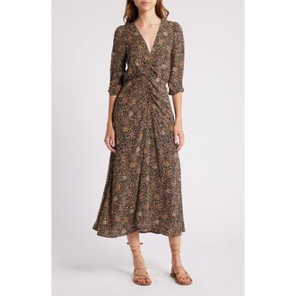 Sessun Nylia Print Ruched Maxi Dress in Nylia-Floy Joy at Nordstrom Rack, Size Large