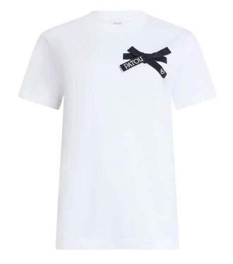 Patou White Crew Neck Bow T-Shirt