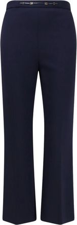 Elisabetta Franchi Straight Broeken - Dames - Straight fit broeken - Blauw - XL - Polyester - Broeken