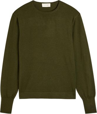 Officine Générale Knit Merino Wool Jumper - Khaki - Xxl