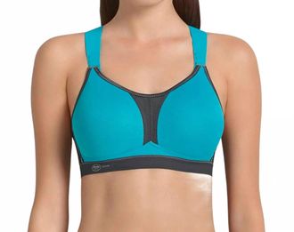 Anita Dynamix Star Racerback Maximum Support Sport Bra In Peacock/anthracite