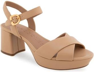 Aerosoles Cosmos Sandal - Wide Width Available in Beige Bisque Leather at Nordstrom, Size 9
