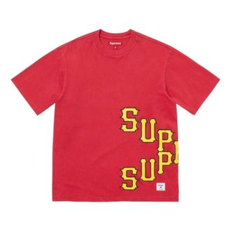SUPREME SS26 Cracked Spellout S/S T-Shirt Red SUP-SS26-060-RED