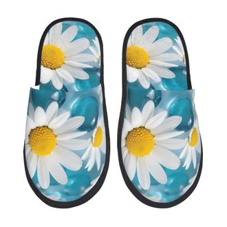 Generic Slipper Daisy Flowers Breathable House Slippers Reusable House Shoes For Indoor Hotel Women L