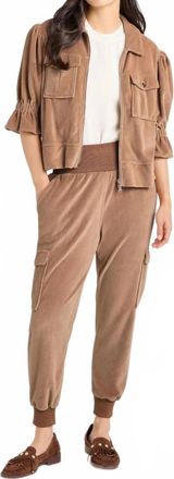 Cinq &agrave; Sept Velour Giles Pant In Mocha