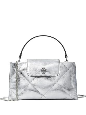 Tory Burch Kira gewatteerde mini-shopper met diamantpatroon - Zilver