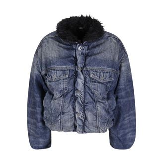 Diesel Gevoerde Denim Jas - Dames - Spijkerjassen - Blauw - XS - Denim - Jassen