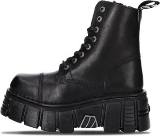 New Rock Crust Negro- Tower Negro + Lateral - Dames - Veterlaarzen - Zwart - 37 EU - Leer - Schoenen