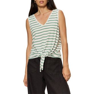 Sanctuary Floral Print Cotton Blend Tank in Green Juice/Chalk White at Nordstrom, Size X-Small