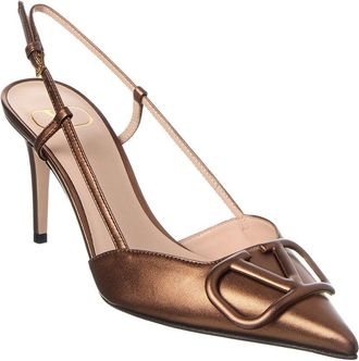 Valentino Vlogo 80 Leather Slingback Pump