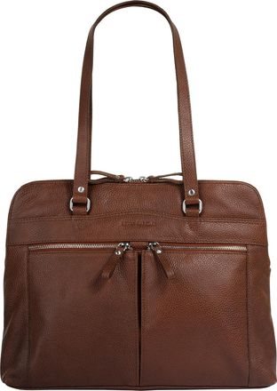 Betty Barclay Aktentasche BETTY BARCLAY, Damen, Gr. B/H/T: 39cm x 30cm x 9cm onesize, braun (cognac), Leder, leicht gl&auml;nzend, Taschen Aktentasche, echt Leder