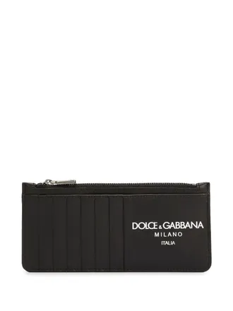 Dolce & Gabbana Portafoglio in pelle con stampa - Nero