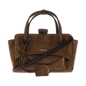 Hidesins Borsa Media con Patta - - Bags - Donna - Marrone - ONE SIZE