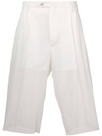 Maison Margiela high-waisted shorts - women - Silk/Polyamide/Cupro/Virgin Wool - 40 - White