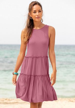 Lascana Womens Tiered Stripe Dress