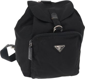 Prada Front Pocket Backpack Tessuto Black Nylon Backpack Bag (Pre-Owned)