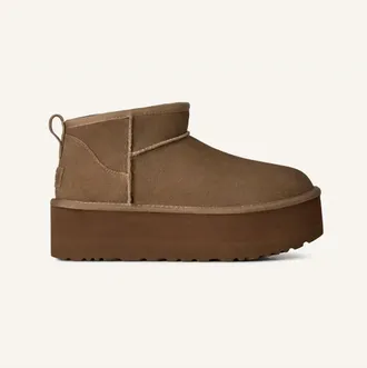 UGG Womens Classic Ultra Mini Platform Shoes In Light Bronze