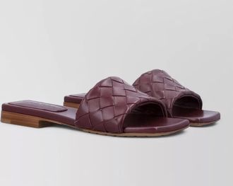Bottega Veneta flat mule sandals open toe woven design